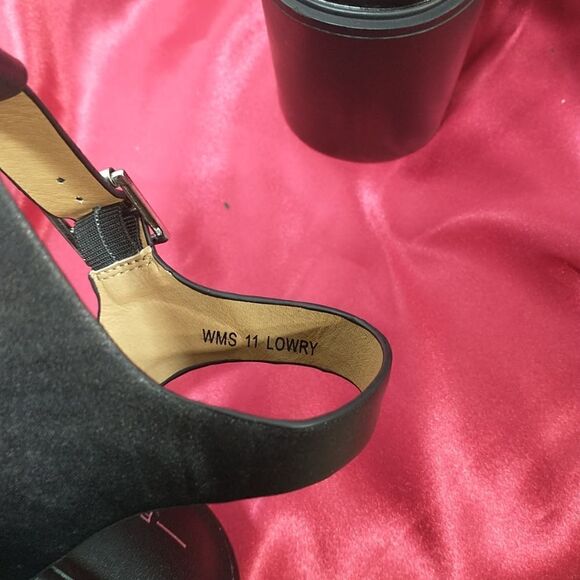 Report Lowry Black leather chunky heel shoes Women’s Size 11 - Picture 5 of 9